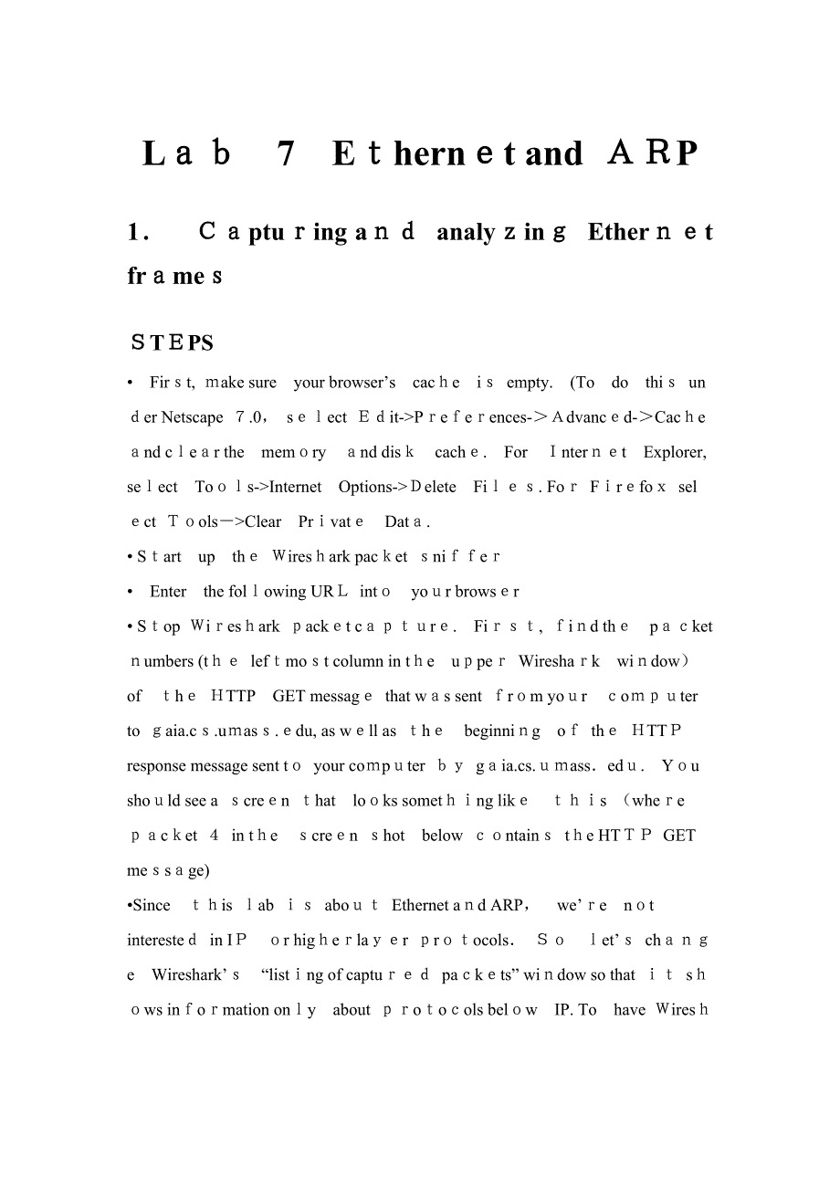 计算机网络实验：Ethernet-and-ARP_第1页