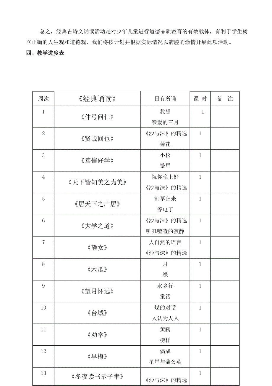 四年级下学期实验班诵读计划.doc_第2页