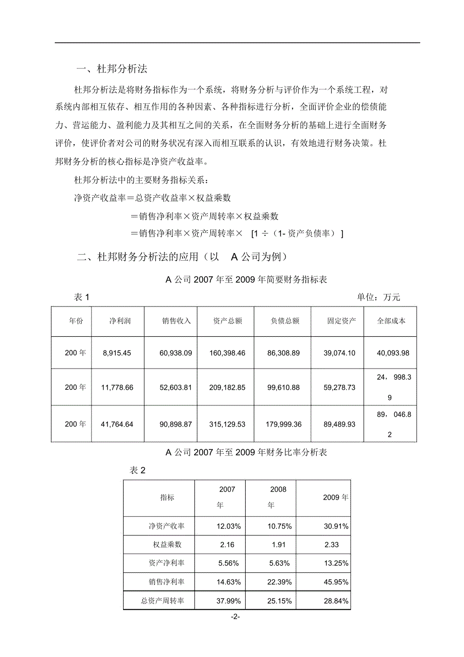 杜邦分析法在企业中的具体应用_第2页