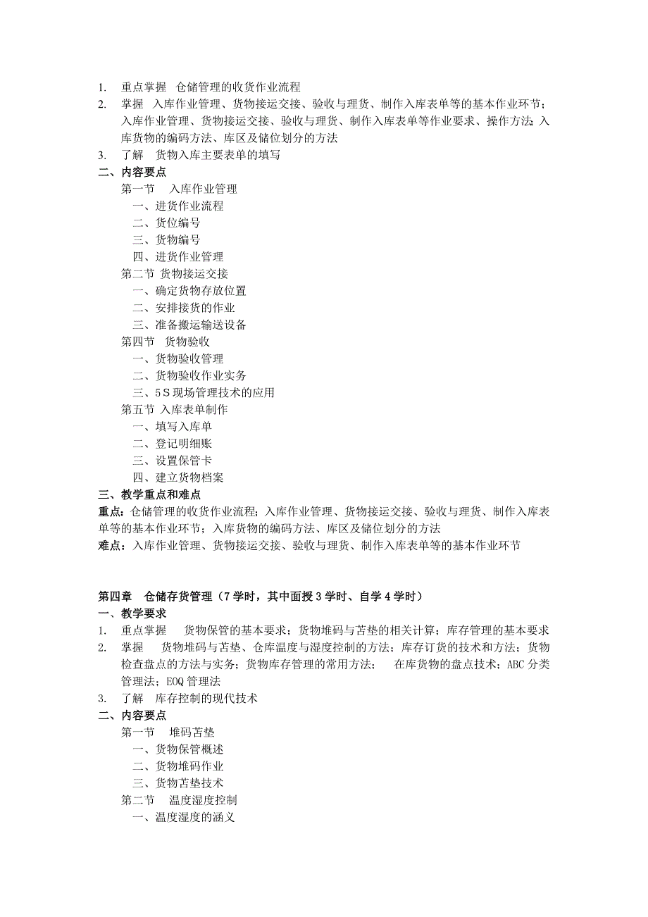 仓储与配送管理课程教学大纲_第3页