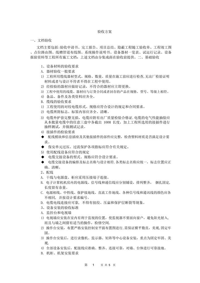 视频监控工程验收方案1