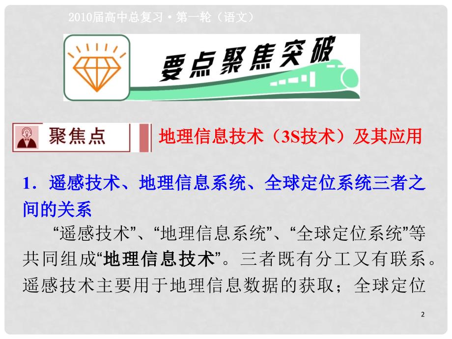 广东省高考地理二轮复习 专题7 第19讲 地理信息技术的应用课件_第2页