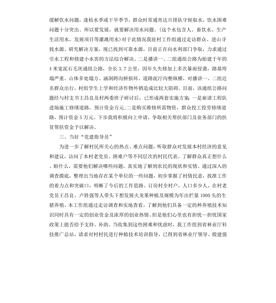 驻村干部的述职报告_第2页