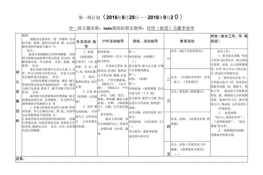 周计划表(中班上学期).docx_第1页