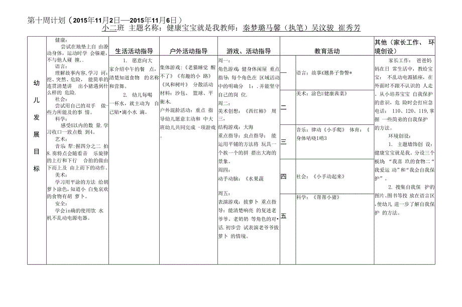 周计划表(中班上学期).docx_第2页