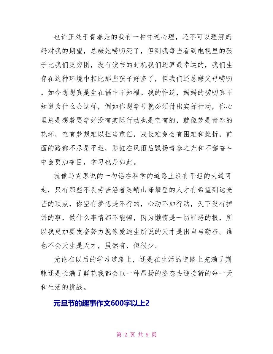 元旦节的趣事作文600字以上_第2页