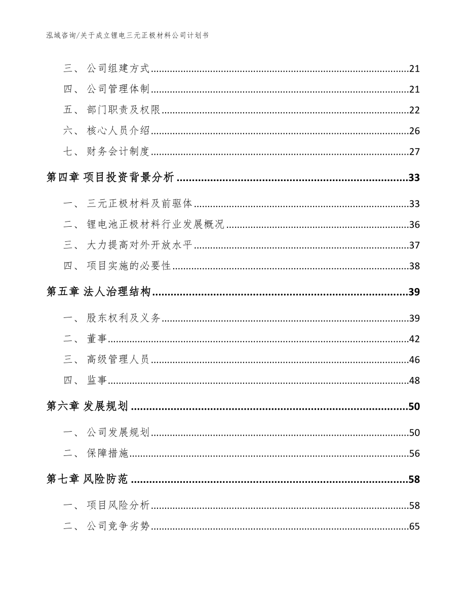 关于成立锂电三元正极材料公司计划书【范文模板】_第4页