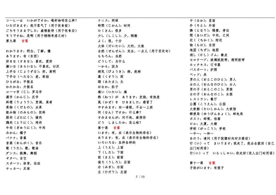 日语基本词汇大全_第5页