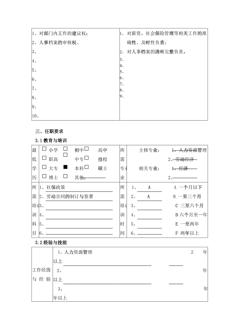 人力资源与行政部薪酬福利专员岗位职责_第3页