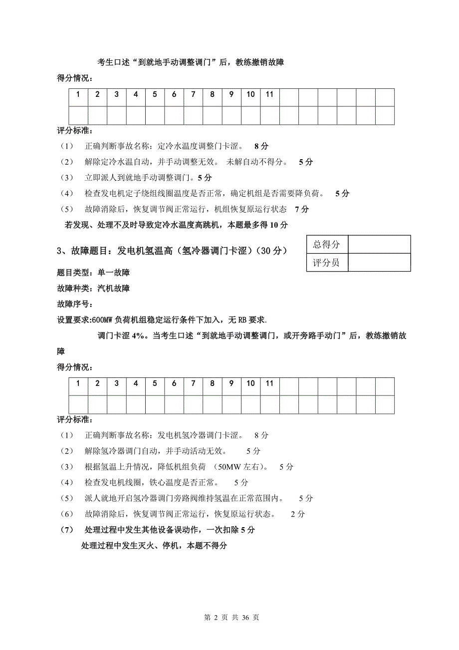 发电公司600MW亚临界水冷仿真机题库_第5页