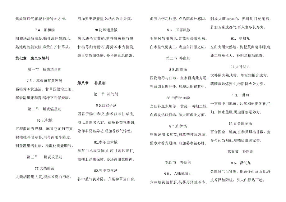 第九版方剂学方歌[修正版]_第4页