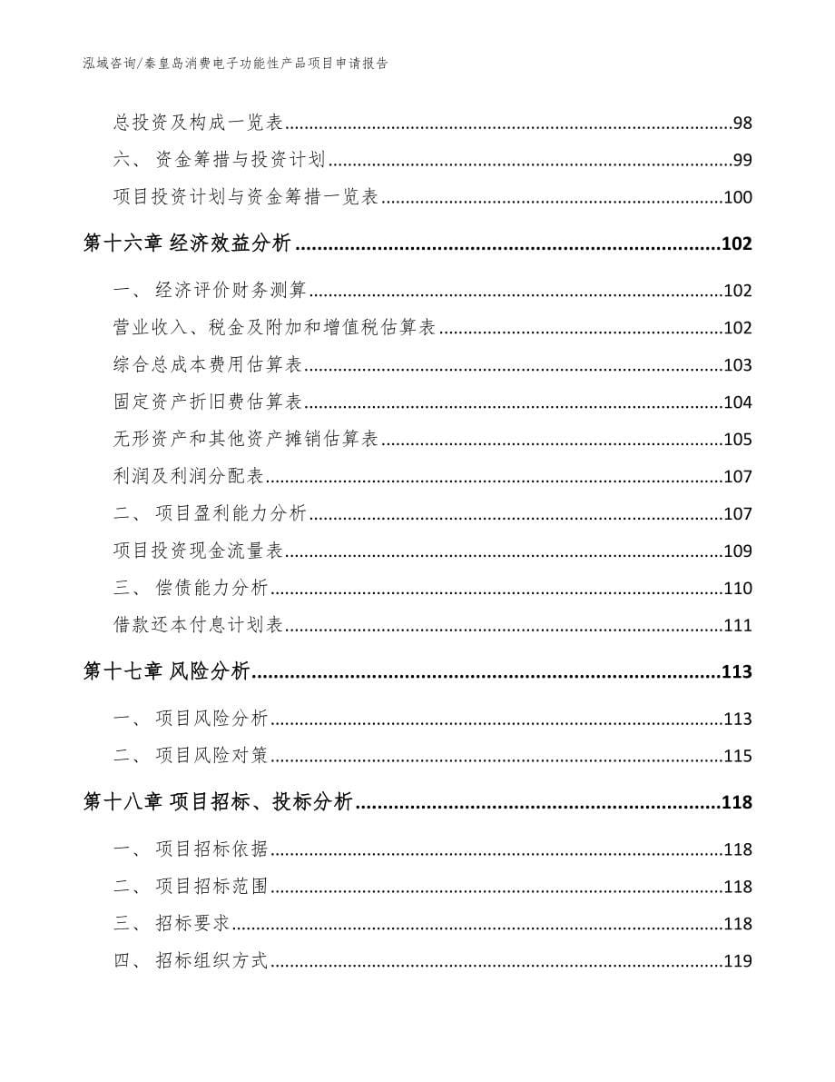 秦皇岛消费电子功能性产品项目申请报告（参考模板）_第5页