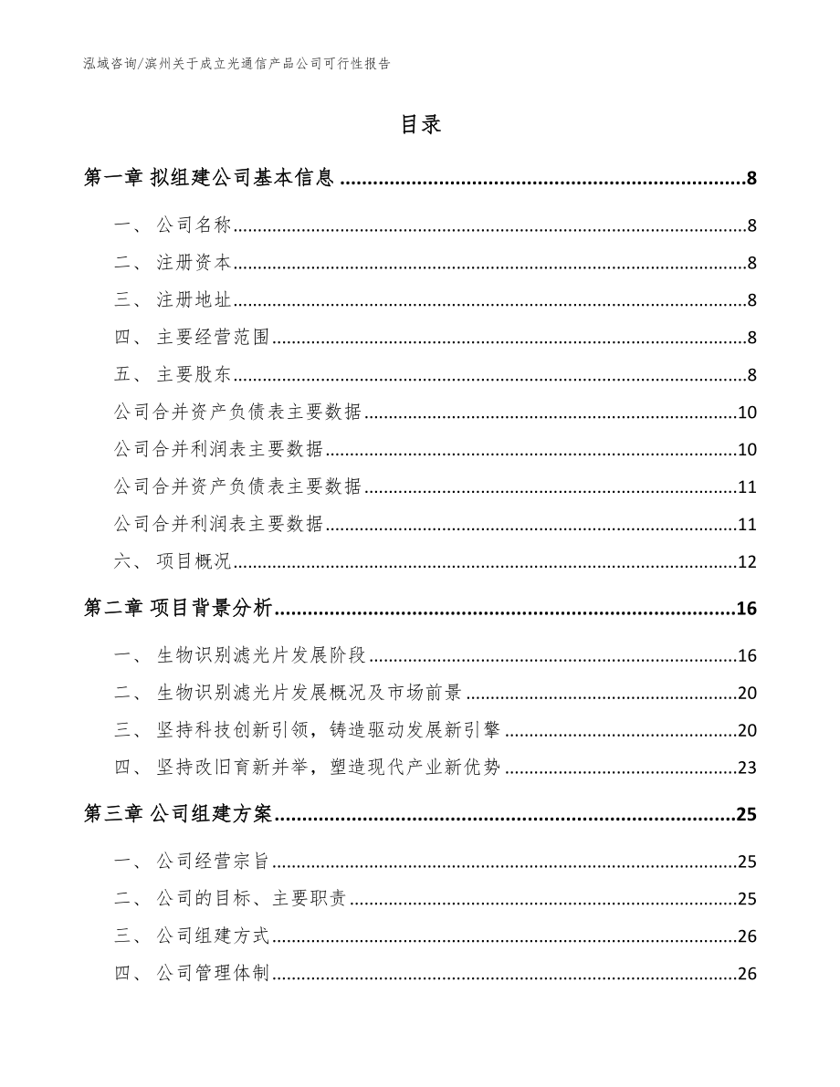 滨州关于成立光通信产品公司可行性报告（参考模板）_第2页