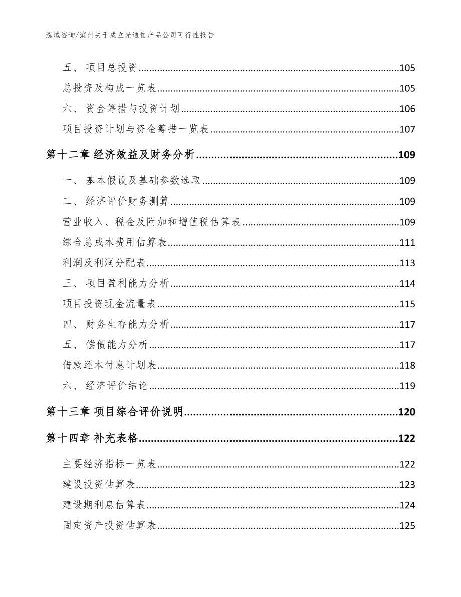 滨州关于成立光通信产品公司可行性报告（参考模板）_第5页