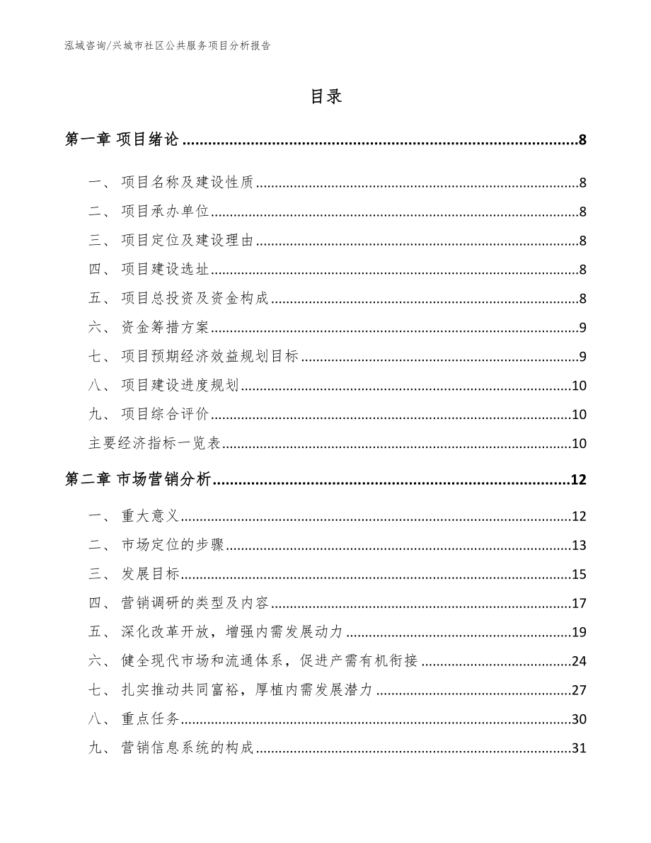 兴城市社区公共服务项目分析报告【范文】_第3页