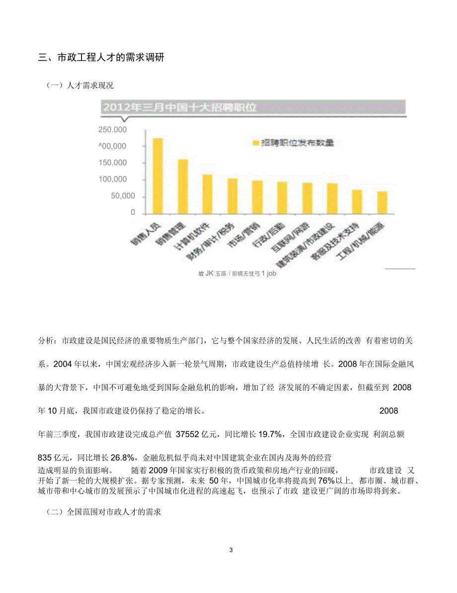 市政工程技术专业分析报告_第3页