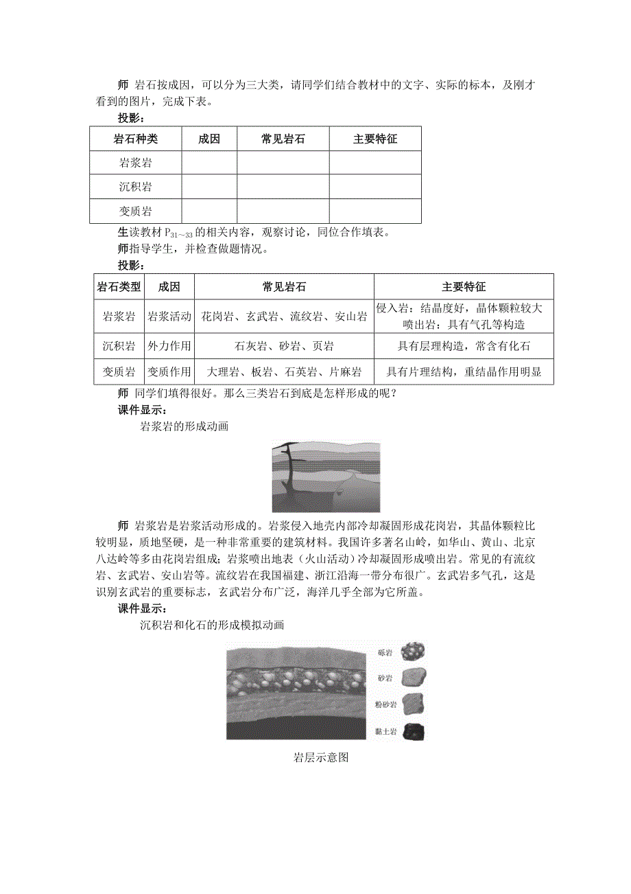 【最新】高一湘教版地理必修一教案：2.1 地壳的物质组成和物质循环_第4页