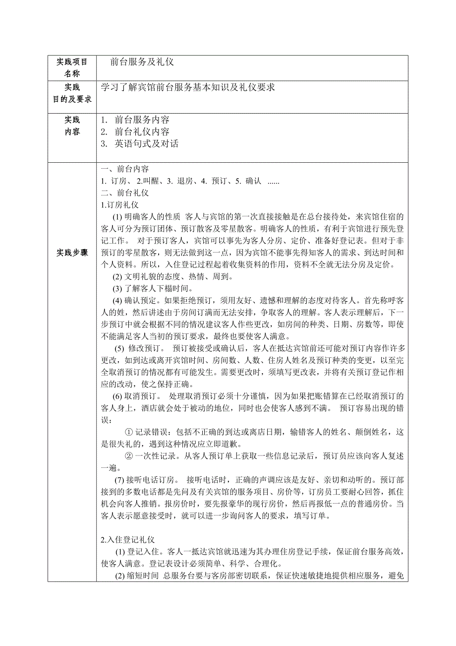 旅游英语实践报告样_第2页