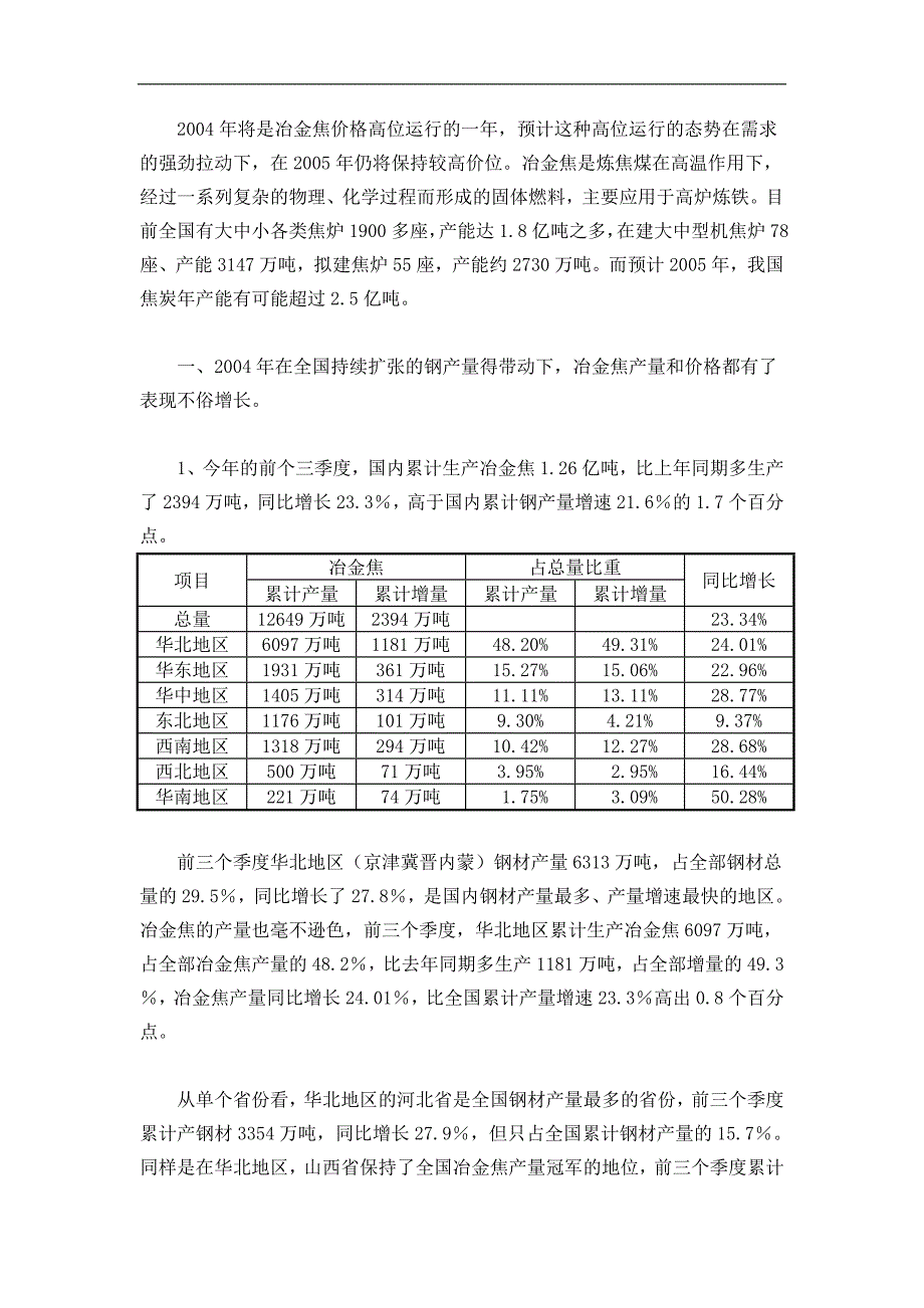 2年国内冶金焦市场形势分析_第1页