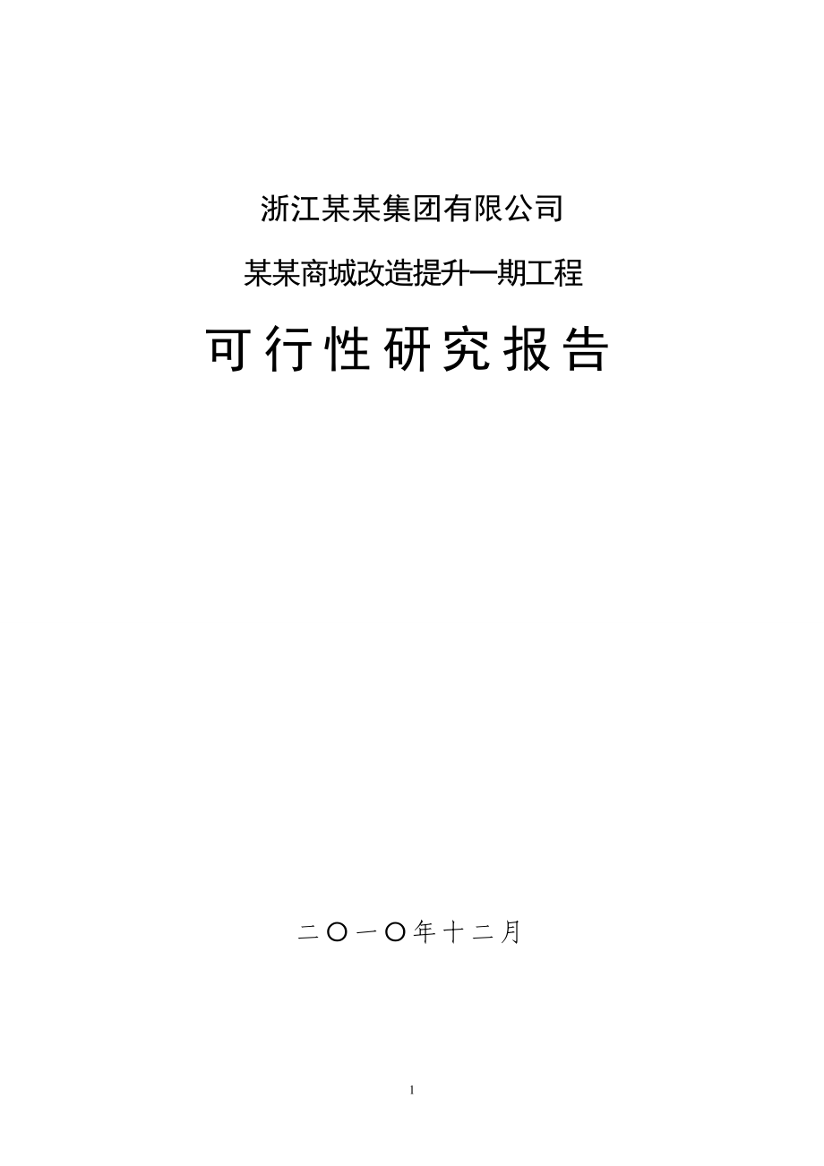 某某商城改造提升一期工程建设可研报告_第1页