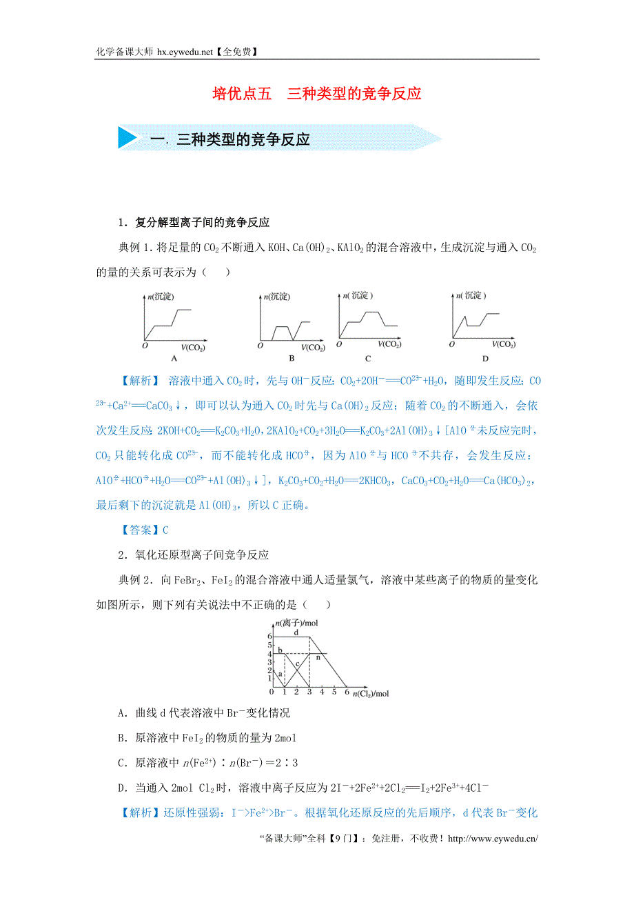 培优点五三种类型的竞争反应_第1页