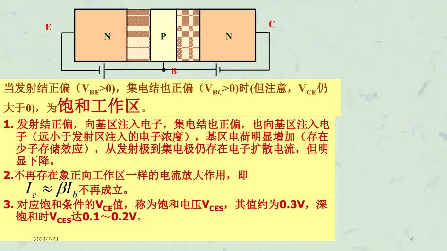 双极晶体管的单管结构及工作原理课件_第4页