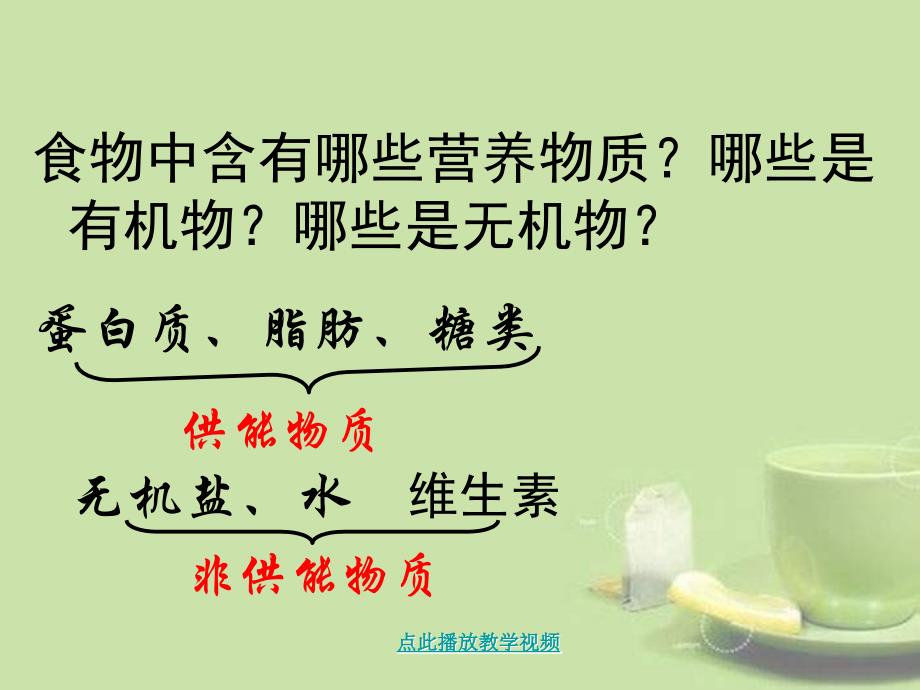 人教版初中中考生物查漏补缺系列复习课件专题10物中的营养物质_第2页