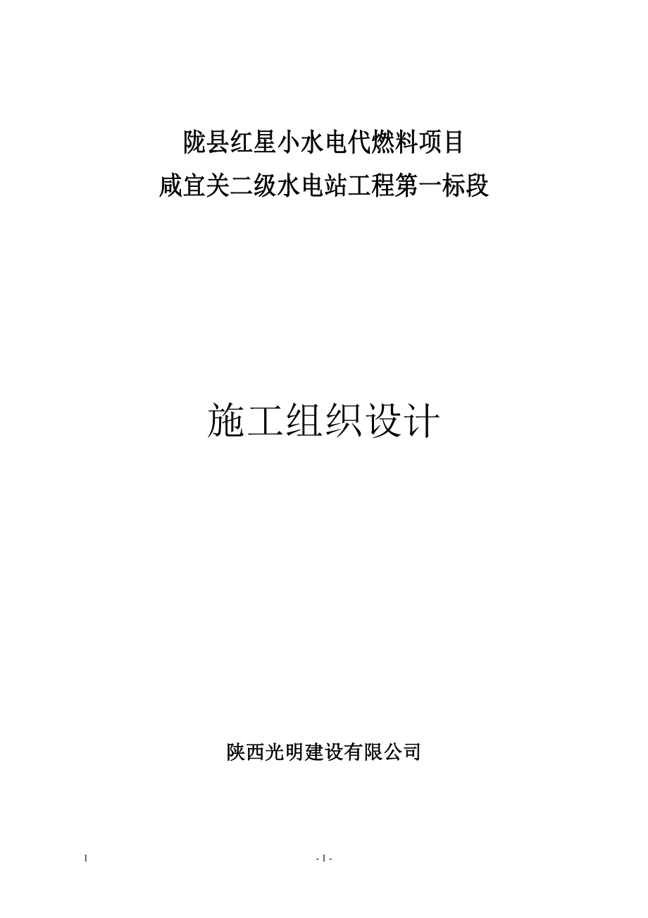 陇县小水电代燃料项目技术标_第1页