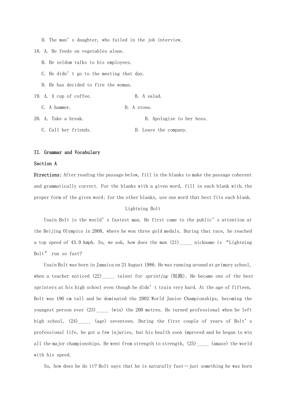 高三英语12月联考试题._第4页