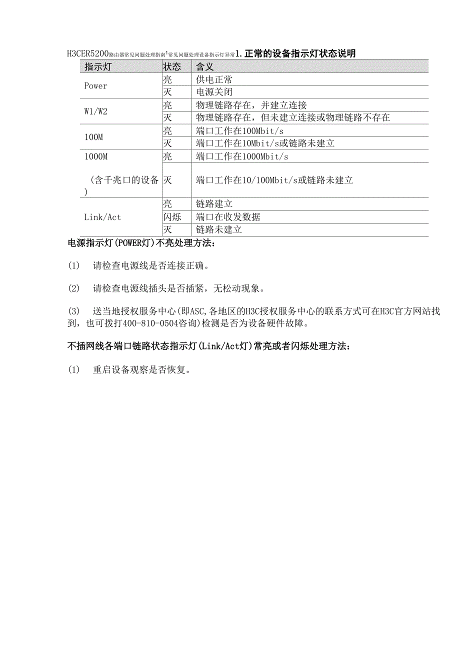 H3C ER5200路由器常见问题处理指南_第1页