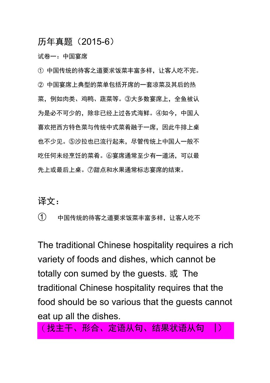 六级翻译历年真题解析_第1页