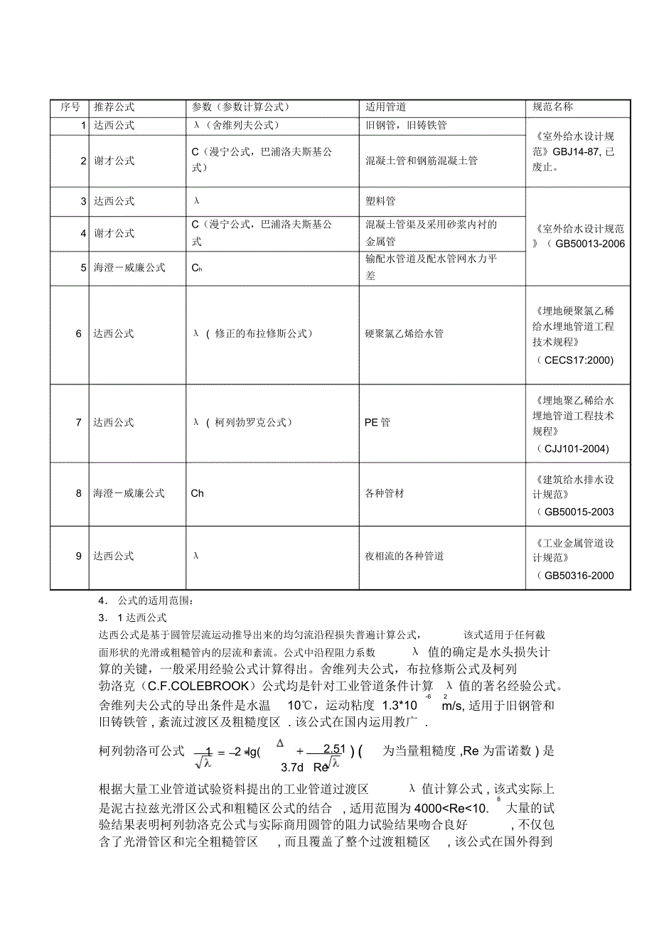 长距离输水管道水力计算公式的选用_第2页