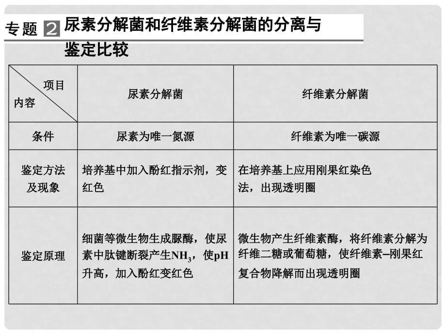 高中生物 专题2《微生物的培养与应用》专题整合同步课件 新人教版选修1_第5页