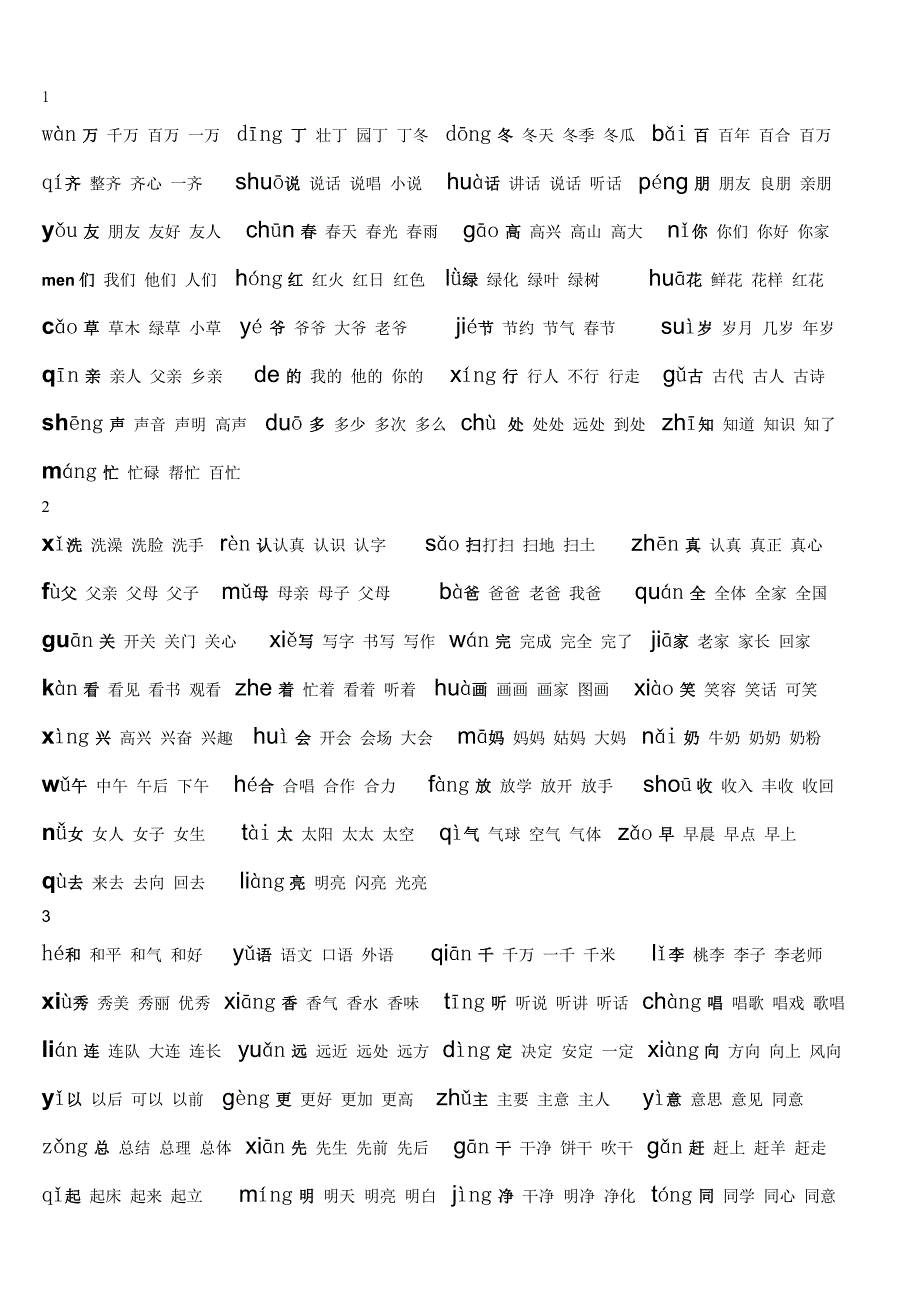 一年级下学期生字组词_第1页