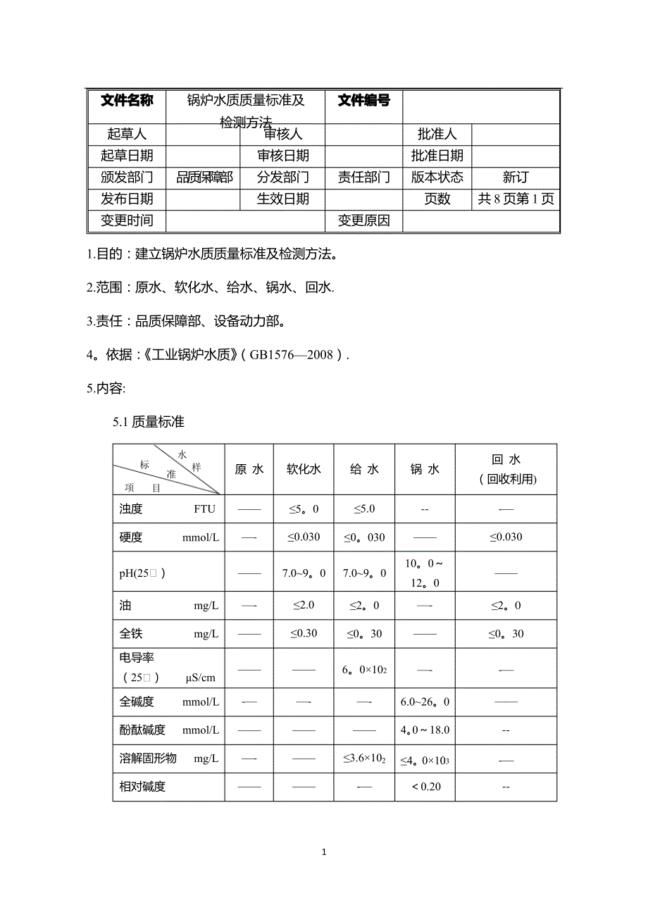 锅炉水质量标准_第1页