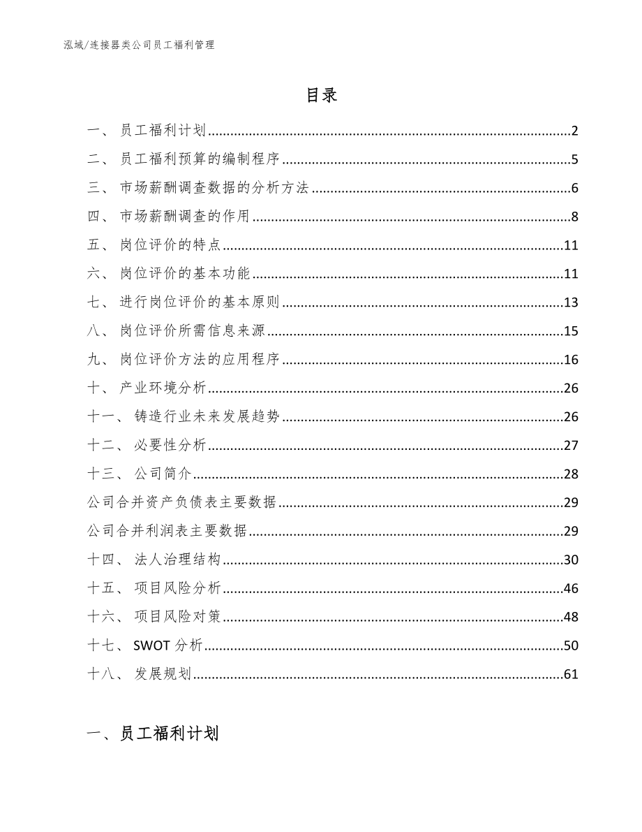 连接器类公司员工福利管理_范文_第2页