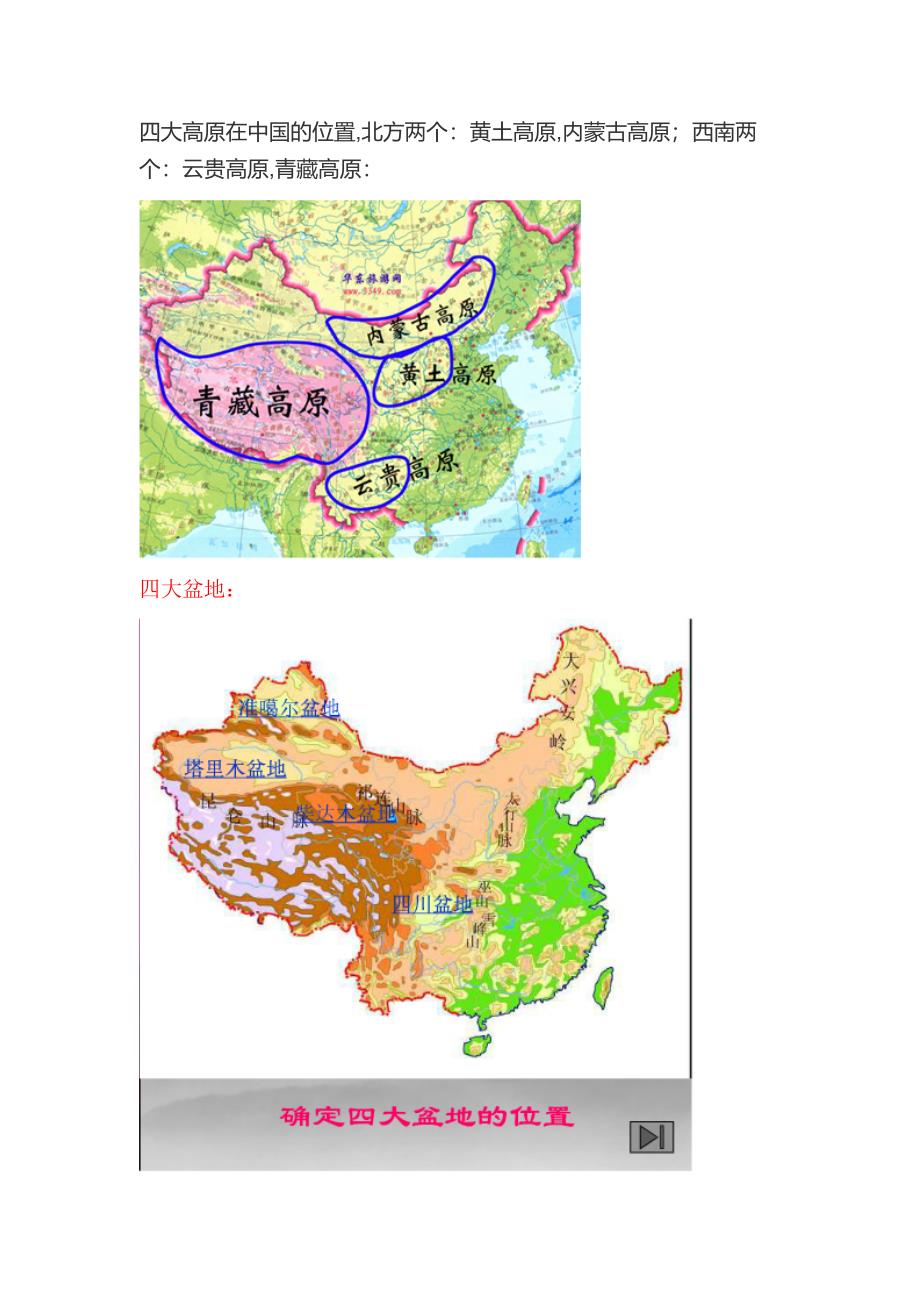 中国4大高原、4大盆地3大平原.doc_第2页