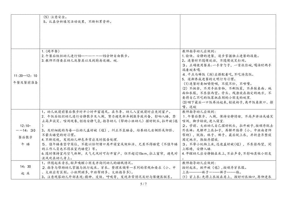 幼儿园教师一日工作流程和标准_第5页