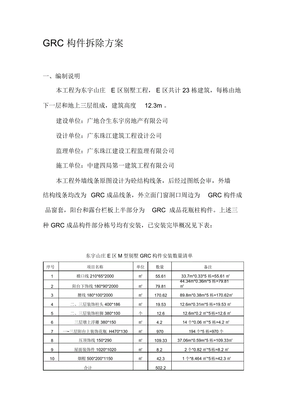 GRC构件拆除方案_第1页