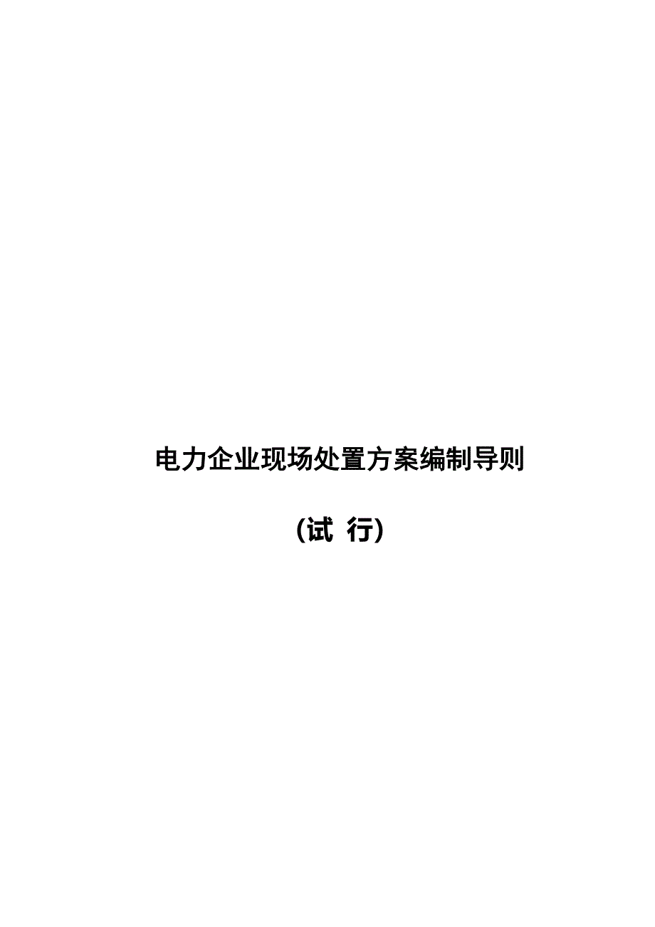 电力企业现场处置方案编制_第1页