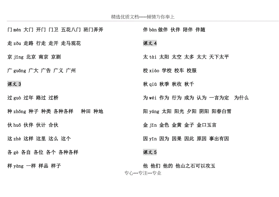 一年级语文下册写字表扩词(打印最全)_第3页