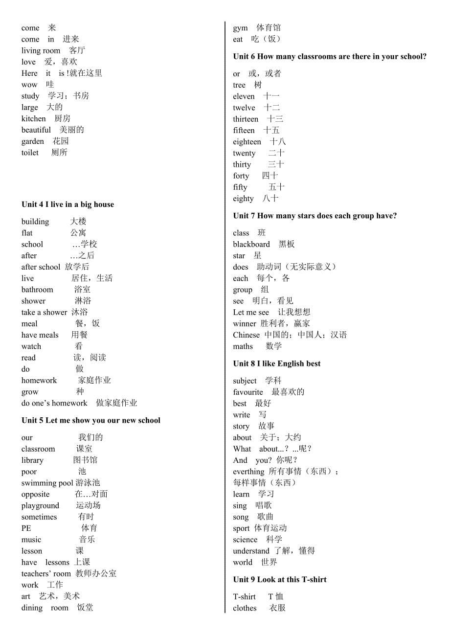 广州版小学英语三至六年级单词表_第5页