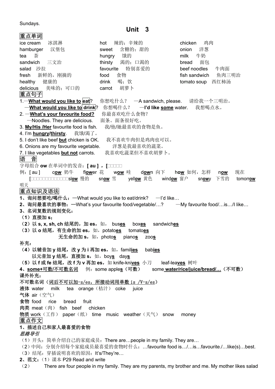 (完整)小学五年级人教版英语上册知识点总结-推荐文档.doc_第3页