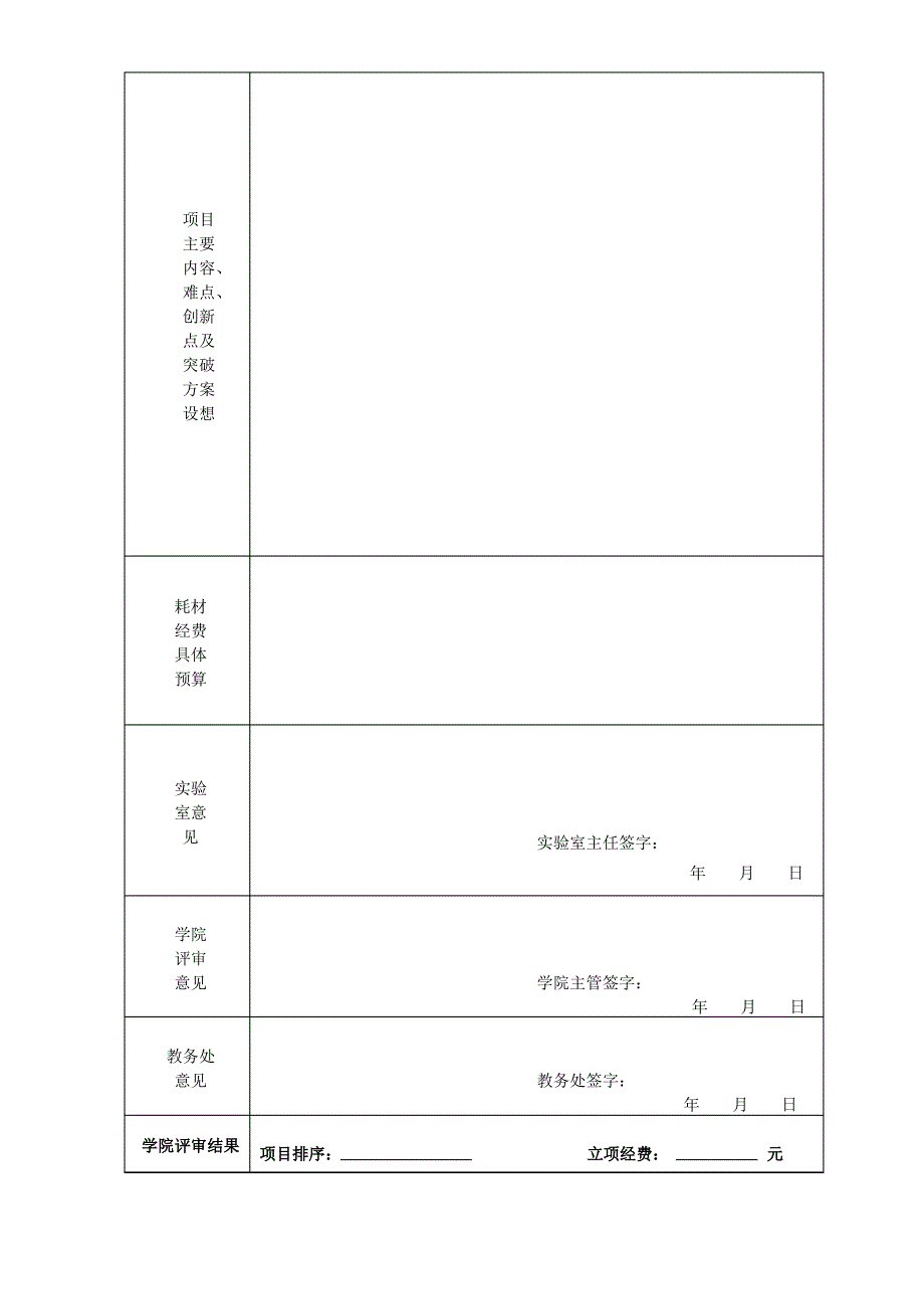 大学实验室开放项目申请书_第2页