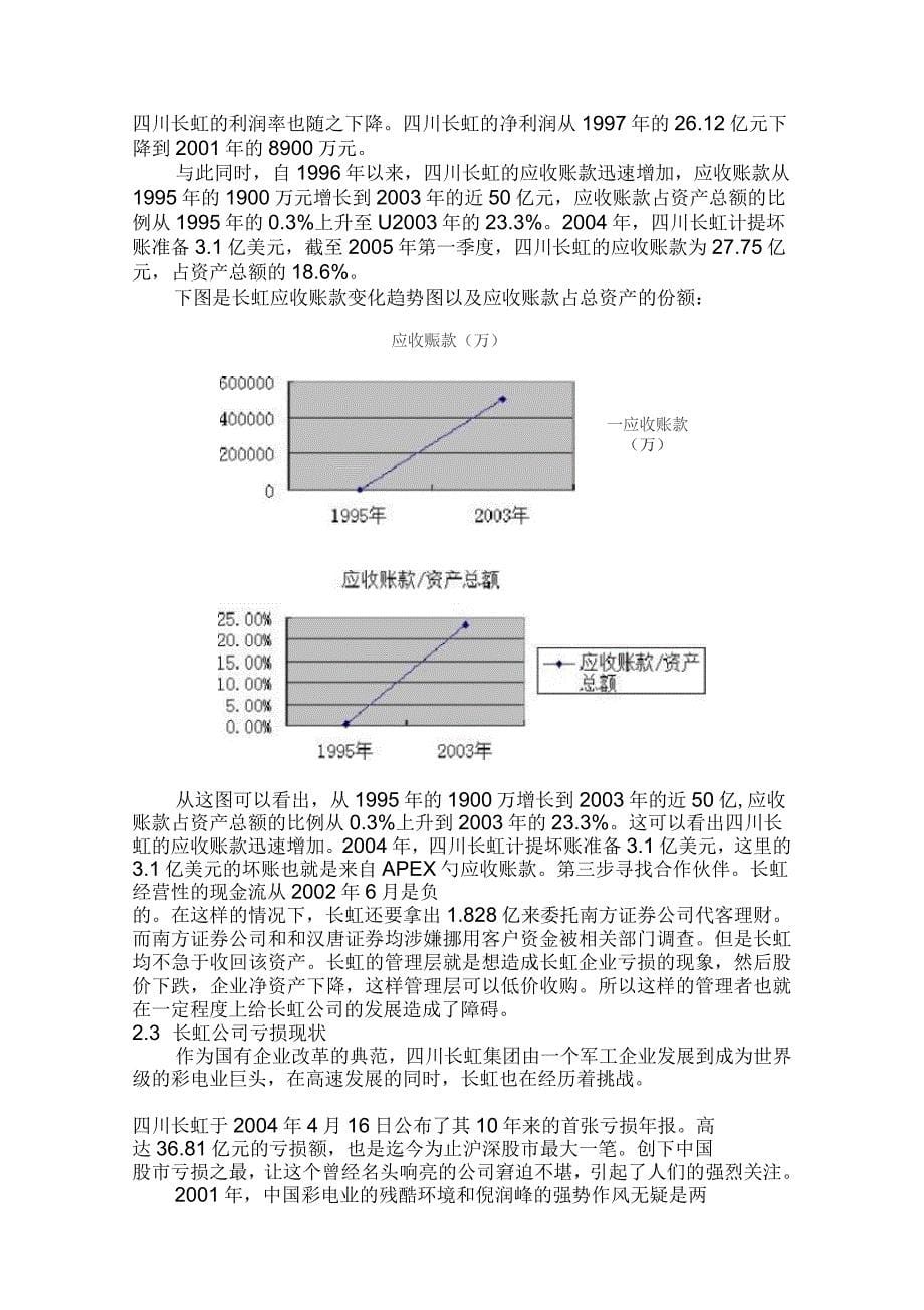 四川长虹公司应收账款的分析_第5页