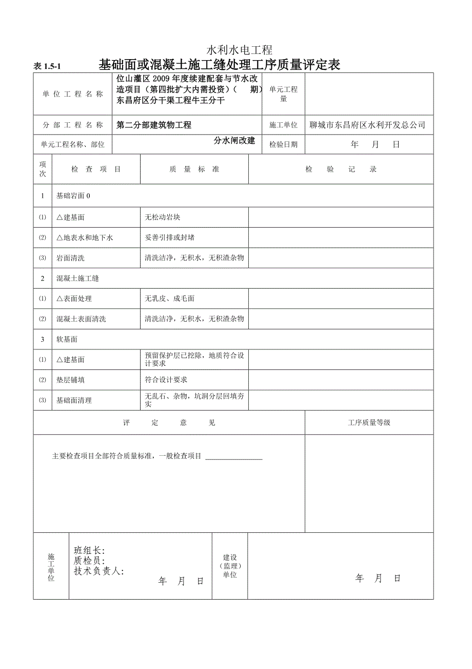 统一表分水闸单元工程质量评定表.doc_第4页