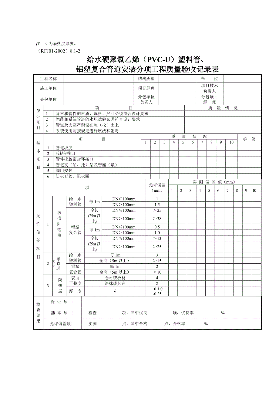 人防工程专用施工表格5给水排水工程_第2页