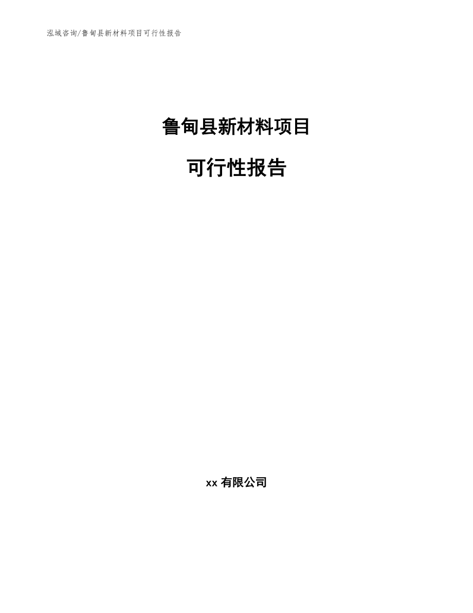 鲁甸县新材料项目可行性报告（范文参考）_第1页