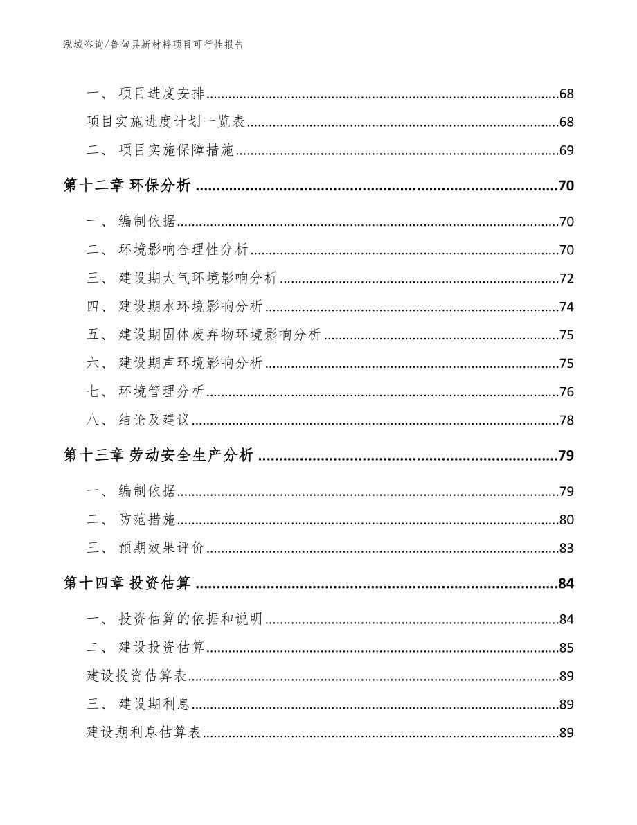 鲁甸县新材料项目可行性报告（范文参考）_第5页