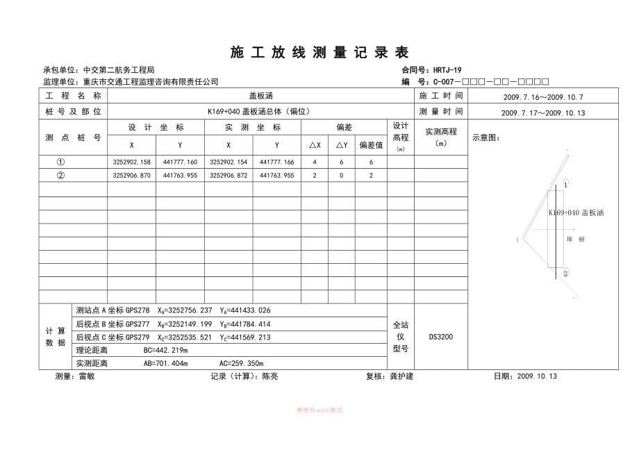 盖板涵资料表格填写_第5页